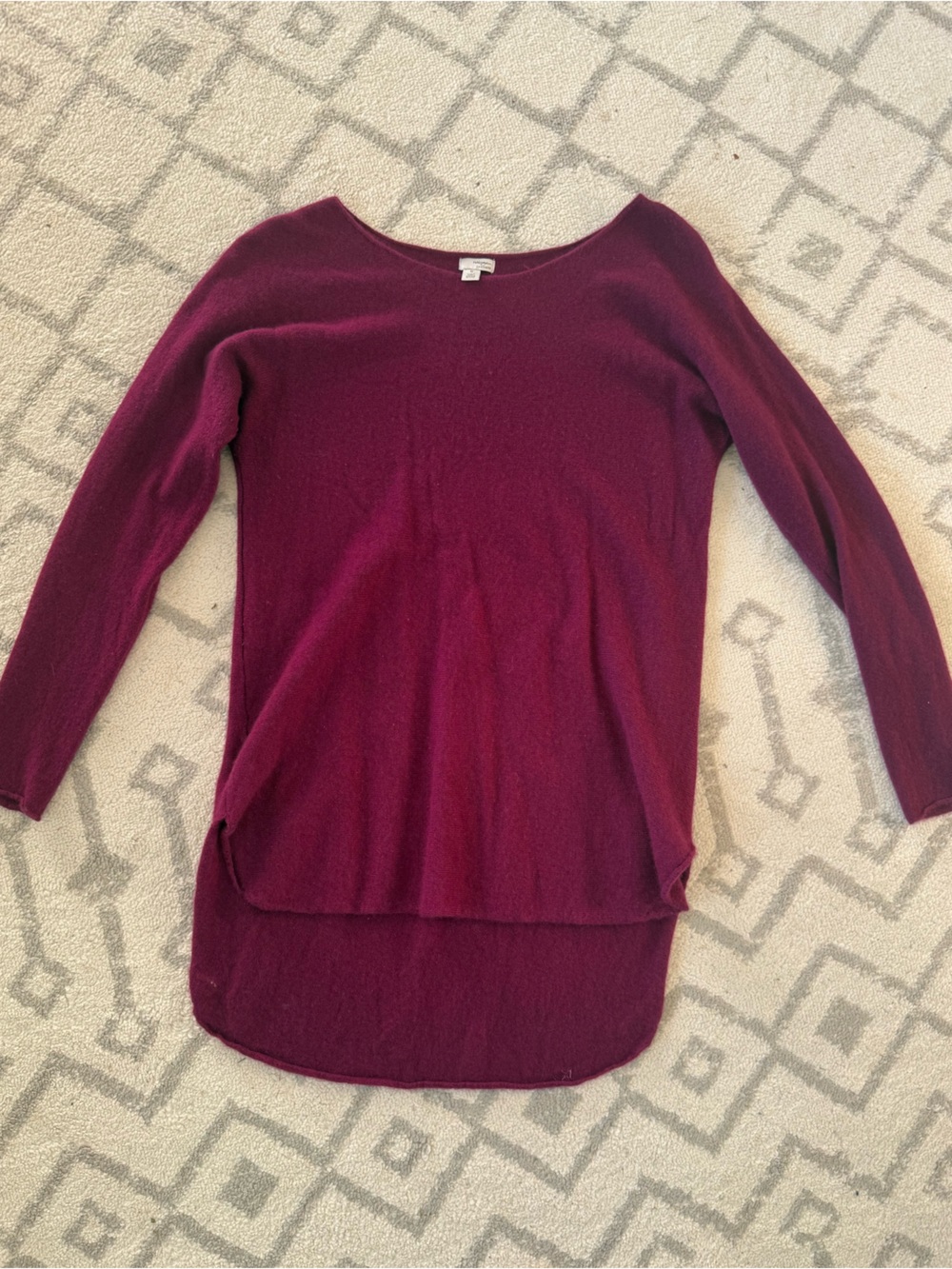 Halogen Off-Shoulder Burgundy Knit Sweater